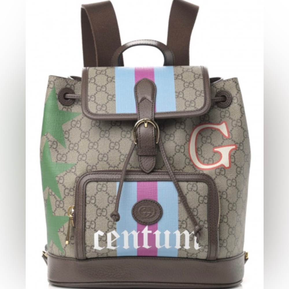 AUTHENTIC GUCCI GG Supreme Monogram Centum Backpack.
